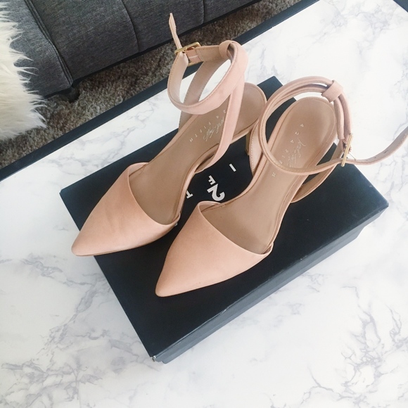 Lord & Taylor Shoes - LORD & TAYLOR Blush Pink Pointed Ankle Strap Heels